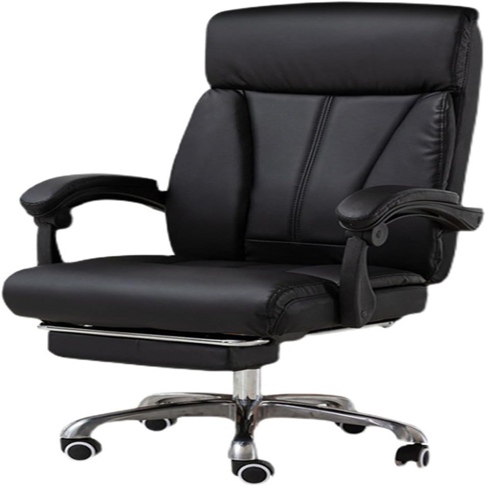 Office Chair 360 Swivel High Back Chair,Executive Office Chair with Footrest and Padded Armrest,Desk Chair with Lumbar Support(Color:Black)