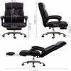 Office Chair 360 Swivel High Back Chair,Executive Office Chair with Footrest and Padded Armrest,Desk Chair with Lumbar Support(Color:Black) view 2