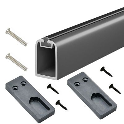 WEITOL Closet rods for Hanging Clothes Light Grey Wardrobe Closet Rods Long 50 52 54 56 59in, Custom Cut to Size Closet Rod Kit Includes End Caps, Side/Top Mount Closet Bar Rod (Size : 47in/119.38cm)
