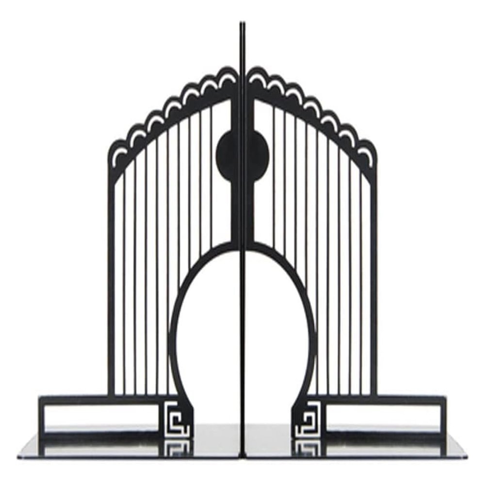Book Ends Nonskid Bookends Retro National Style Book Stand Thickened Metal Steel Plate Book Clip Personality Book by Bookend Table Study Decoration Bookends Decorative