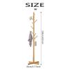 TEMKIN Coat Rack Stand Stand Hat Rack Wooden Coat Rack Free Standing Coat Tree with 3 Sections 8 Hooks Modern Coat Jackets Hanger for Bedroom Hallway Entryway Coat Rack (Color : Natural) view 2