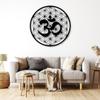 Flower of Life Metal Wall Art-Om Symbol with Flower of Life Metal Wall Decor, OM Metal Wall Decor, Sacred Geometry Metal Wall Art, Spiritual Wall Art, Zen Yoga Studio Decor, Yoga Lover Breathe Gift (18"x 18"| 47x47cm, White) view 2
