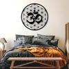 Flower of Life Metal Wall Art-Om Symbol with Flower of Life Metal Wall Decor, OM Metal Wall Decor, Sacred Geometry Metal Wall Art, Spiritual Wall Art, Zen Yoga Studio Decor, Yoga Lover Breathe Gift (18"x 18"| 47x47cm, White) view 3