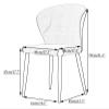 BytheM Chair Kitchen Dining Chairs Set of 4 Living Room Chairs Upholstered Leisure Chairs with Carbon Steel Legs Splicing Chair Surface Dining Chairs (Color : Light Coffee) view 2