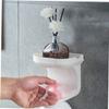 IMIKEYA Bathroom Bottle Hanging Mounted Double Soap Container Space-saving Plastic Storage for Shower Gel Shampoo and More No Drilling Easy Installation White view 3