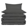 Fitlinen Dark Grey-Palatial King (116'' X 98'') 3-Pcs Duvet Cover Set with Zipper Closure & Corner Ties Easy Fit-800 Thread Count-100% Egyptian Cotton Comforter Cover with 2 PillowShams view 2