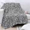 Vessia Zebra Printed Twin Blanket for Couch,Bed,Sofa, Soft Cozy Black and White Zebra Pattern Bed Blanket for Kids Adults Women, Lightweight Comfy Animal Flannel Home Decor for All Season view 1