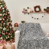 Vessia Zebra Printed Twin Blanket for Couch,Bed,Sofa, Soft Cozy Black and White Zebra Pattern Bed Blanket for Kids Adults Women, Lightweight Comfy Animal Flannel Home Decor for All Season view 2