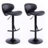 DWILKE Black Barstools Counter Height Bar Stools Set of 2 Bar Chairs 24'' -32.2''Height Adjustable Swivel Stool Leather Kitchen Counter Stools Dining Chairs for Kitchen Pub Home Cafe view 1