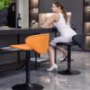 DWILKE Black Barstools Counter Height Bar Stools Set of 2 Bar Chairs 24'' -32.2''Height Adjustable Swivel Stool Leather Kitchen Counter Stools Dining Chairs for Kitchen Pub Home Cafe view 3