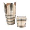 Restaurantware Bio Tek 4 x 3.4 x 3.7 Inch Food Containers 200 Noodle Takeaway Boxes - Disposable Sturdy Plaid Paper 26 Ounce Take Out Boxes Round For Hot Or Cold Foods view 1