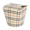 Restaurantware Bio Tek 4 x 3.4 x 3.7 Inch Food Containers 200 Noodle Takeaway Boxes - Disposable Sturdy Plaid Paper 26 Ounce Take Out Boxes Round For Hot Or Cold Foods view 2