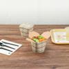 Restaurantware Bio Tek 4 x 3.4 x 3.7 Inch Food Containers 200 Noodle Takeaway Boxes - Disposable Sturdy Plaid Paper 26 Ounce Take Out Boxes Round For Hot Or Cold Foods view 3
