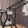 Clothes Rack, Clothes Drying Rack Folding3-Tier Collapsible Laundry Rack Stand Garment DryingSpace-saving 4-wheel Clothes Drying Rack For Bed Linen, Clothing, Socks, Scarves ( Color : Preto , Size : view 2
