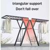 Clothes Rack, Clothes Drying Rack Folding3-Tier Collapsible Laundry Rack Stand Garment DryingSpace-saving 4-wheel Clothes Drying Rack For Bed Linen, Clothing, Socks, Scarves ( Color : Preto , Size : view 3