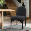 Meridian Furniture 381Black-SC Waldorf Collection Art Deco Dining Side Chair with Rich Black Boucle Fabric, Solid Ash Wood, Black Finish, 18.5" W x 23" D x 35.5" H, Black view 2
