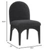Meridian Furniture 381Black-SC Waldorf Collection Art Deco Dining Side Chair with Rich Black Boucle Fabric, Solid Ash Wood, Black Finish, 18.5" W x 23" D x 35.5" H, Black view 3