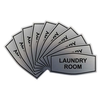 Fancy Laundry Room Sign (Brushed Silver) - Small 10 Pack