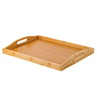 3 Section Round Plates/Soup Bowl/Spoon Tableware Set, Portion Control Plate Healthy Eating, Microwave oven can not be used! (Color : 40cm Bamboo Tray)