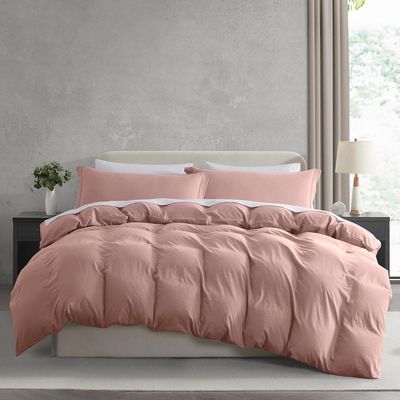 Nestl Blush Pink California King Duvet Cover Sets - Soft Prewashed Cal King Duvet Cover, 3 Piece, with Zipper Closure, 1 Duvet Cover 104x98 inches and 2 Pillow Shams