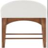 Meridian Furniture 393Cream-C Waldorf Collection Art Deco Stool with Soft Cream Chenille Fabric, Solid Ash Wood, Walnut Brown Finish, Counter Height Stool, 18" W x 20" D x 37" H, Cream view 4
