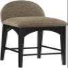 Meridian Furniture 395Olive-C Waldorf Collection Art Deco Stool with Rich Olive Green Boucle Fabric, Solid Ash Wood, Black Finish, Counter Height Stool, 18" W x 20" D x 37" H, Olive view 1