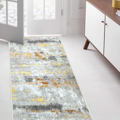 Custom Size Hallway Runner Rugs 3 ft x 74 ft, Washable Floor Carpet Runner with Non-Slip Rubber Backing, Hallway Entryway Kitchen Bedroom Bathroom Living Room Laundry Room Area Rug