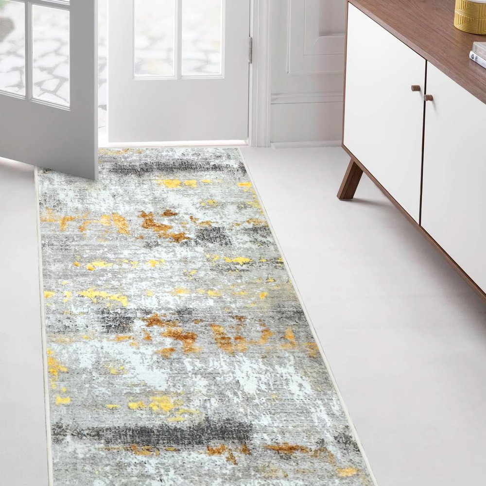 Custom Size Hallway Runner Rugs 3 ft x 74 ft, Washable Floor Carpet Runner with Non-Slip Rubber Backing, Hallway Entryway Kitchen Bedroom Bathroom Living Room Laundry Room Area Rug