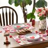 Artoid Mode Pink True Love Heart Candy Valentine Placemats Set of 4, 12x18 Inch Seasonal Table Mats for Party Kitchen Dining Decoration view 3