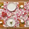 Artoid Mode Pink True Love Heart Candy Valentine Placemats Set of 4, 12x18 Inch Seasonal Table Mats for Party Kitchen Dining Decoration view 4