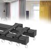 Aluminium Ceiling Mounted Curtain Tracks System, Room Divider-Ceiling Curtain Track Rail for Living Room Bedroom, Straight Curtain Track 50-600cm, can Be Used for Windows, Bedrooms (Color : Black, S view 1