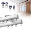 Aluminum Ceiling Curtain Track 1.6-19.7ft, Heavy Aluminum Curtain Track, Ceiling Or Wall Mount Curtain Tracks System, Room Divider, Used for Bathroom, Bedroom, and Room Partitions (Color : White, Si view 1