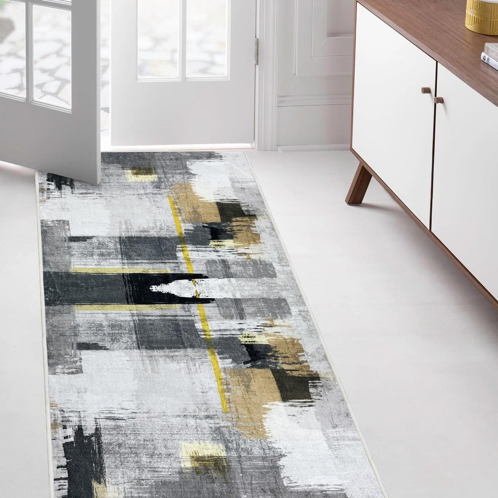 Custom Size Hallway Runner Rugs 3 ft x 29 ft, Washable Floor Carpet Runner with Non-Slip Rubber Backing, Hallway Entryway Kitchen Bedroom Bathroom Living Room Laundry Room Area Rug