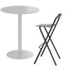 26Inch Heavy Duty Wooden Folding Counter Stool, Modern Bar Stool with Backrest, Metal Frame, Capacity 150KG/330Lb, High Chair for Home, Outdoor, Kitchen(1Pc) view 1