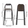 26Inch Heavy Duty Wooden Folding Counter Stool, Modern Bar Stool with Backrest, Metal Frame, Capacity 150KG/330Lb, High Chair for Home, Outdoor, Kitchen(1Pc) view 3