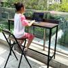 26Inch Heavy Duty Wooden Folding Counter Stool, Modern Bar Stool with Backrest, Metal Frame, Capacity 150KG/330Lb, High Chair for Home, Outdoor, Kitchen(1Pc) view 4
