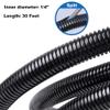 30 FT 1/4 Wire Loom Split Tubing,Dog Cat Cord Protector,Split Wire Loom Tubing Wire Conduit  Black (30FT 1/4") view 2