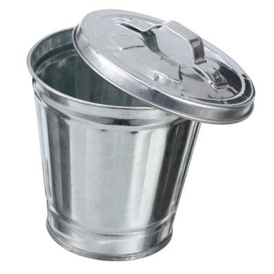 Cabilock Small Wastebasket Mini Tin Garbage Can Desk Waste Container Flower Pot Bin