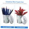 Cabilock Small Wastebasket Mini Tin Garbage Can Desk Waste Container Flower Pot Bin view 2