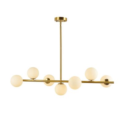 SteFik Modern Glass Chandelier with Bulbs Interior Metal Pendent Lamp Nordic Home Dining Table Ceiling Hanging Light Simplicity Bedroom Living Room Suspended Light Fixture,Pendant