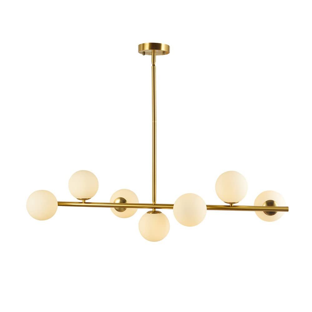 SteFik Modern Glass Chandelier with Bulbs Interior Metal Pendent Lamp Nordic Home Dining Table Ceiling Hanging Light Simplicity Bedroom Living Room Suspended Light Fixture,Pendant