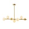 SteFik Modern Glass Chandelier with Bulbs Interior Metal Pendent Lamp Nordic Home Dining Table Ceiling Hanging Light Simplicity Bedroom Living Room Suspended Light Fixture,Pendant view 1