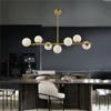SteFik Modern Glass Chandelier with Bulbs Interior Metal Pendent Lamp Nordic Home Dining Table Ceiling Hanging Light Simplicity Bedroom Living Room Suspended Light Fixture,Pendant view 4