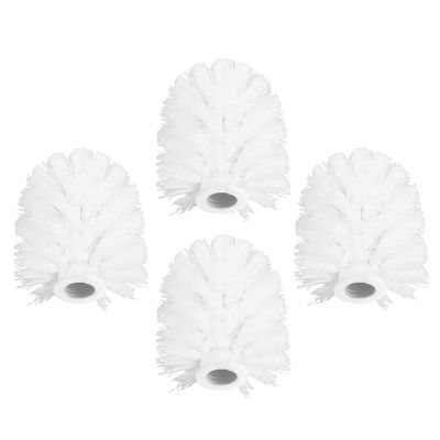 Healvian Toilet Brush Head Replacement 4 Pack 3.54 Inch White Round Brush Heads for Toilet Bowl Cleaning Bathroom Accessories
