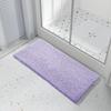 Yimobra Long Bathroom Rug Non Slip Washable, Soft Absorbent Microfiber Bath Mat, Dual-Tone Decor Rug with Rubber Backing for Bathroom Floor Tub and Shower,44x24,Home Essentials,Purple and White view 3