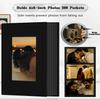 Ejblfe Photo Album 4x6,Linen Cover Slide-in Photo Album Book Can Holds 300 4x6 Photos with 50 Black Sheets for Family,Wedding,Baby and Holiday Pictures (Black) view 3