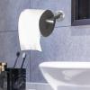 cdar Paper Towel Holder Thickened Self Adhesive Wall-Mounted Stainless Great Load Bearing Paper Towel Organizer Towel Holder Kitchen Bathroom Supplies Black view 4