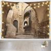 Loccor Jerusalem Old City Street Tapestry 70''x47'' Hidden Passageway Stone Arch and Stairway Street Stone Wall in Israel Tapestry for Home Bedroom Living Room Wall Hanging Decor view 2