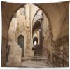 Loccor Jerusalem Old City Street Tapestry 70''x47'' Hidden Passageway Stone Arch and Stairway Street Stone Wall in Israel Tapestry for Home Bedroom Living Room Wall Hanging Decor view 3