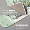 Eucalyptus Dish Drying Mat for Kitchen Counter, 16x18 Inch Spring Green Leaves Flower Plaid Vase Microfiber Dish Drainer Rack Mats Absorbent Reversible Dishes Pad view 3